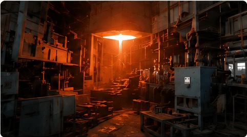 Heat treatment process at a knife factory